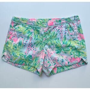 Lilly Pulitzer Adie Shorts Seasalt Blue on Parade 3.5" Inseam Size 6 EUC